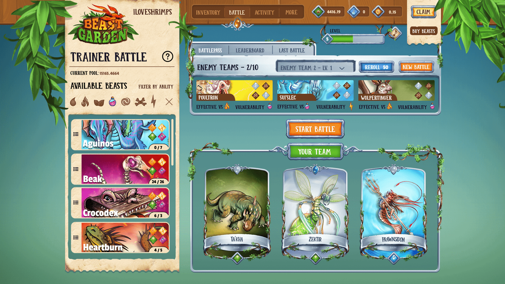 UI/UX – Beast Garden
